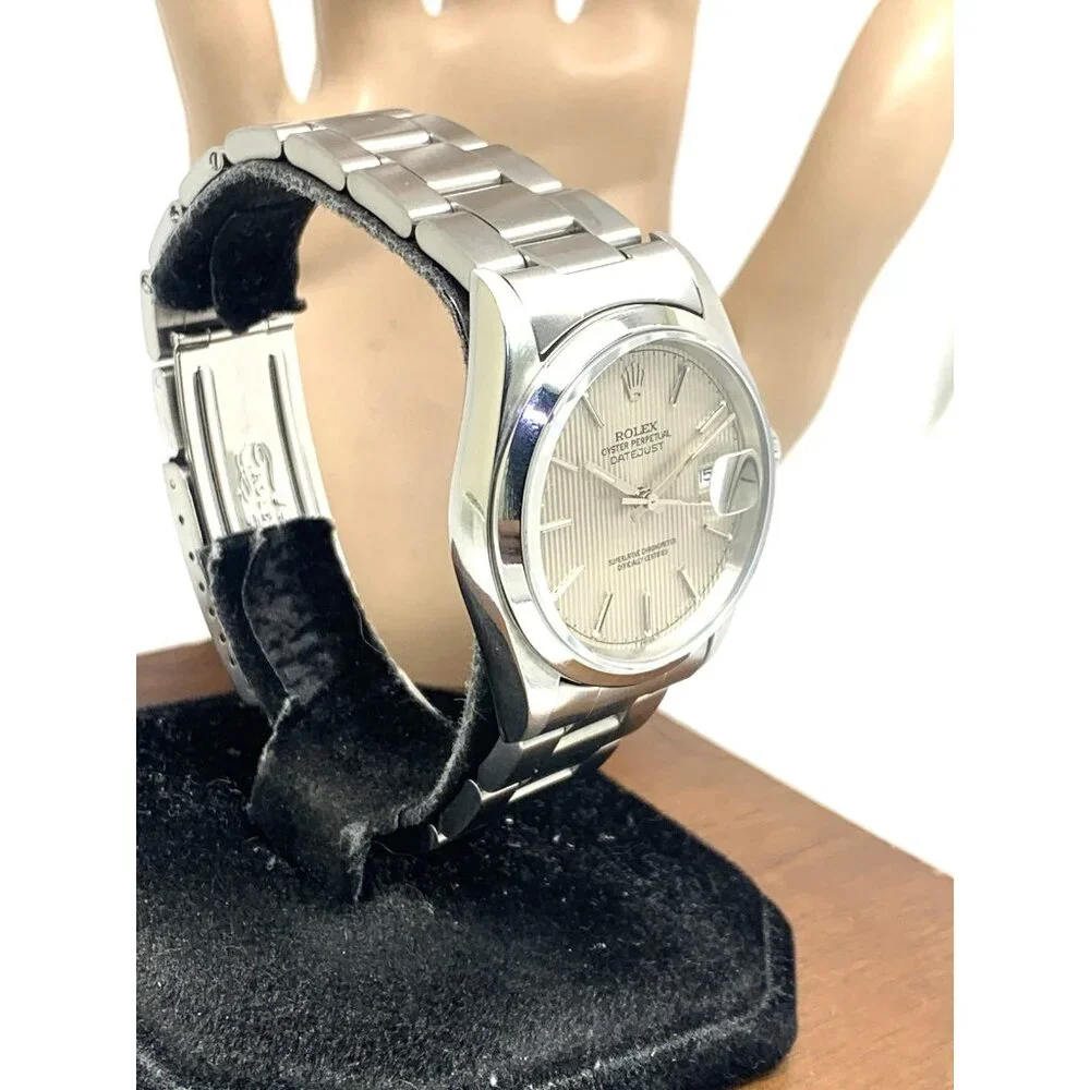 Rolex Datejust Men's Watch 16200 Vintage 1995 Swiss Automatic Tapestry Dial 36mm